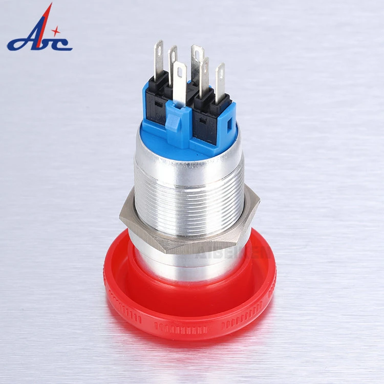 Electrical Plastic Waterproof 3 Pin Mushroom 22mm on off Latching or Momentary Emergency Stop Push Button