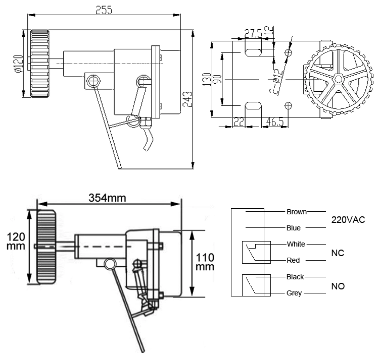 Dh-II Slip Switch 1m 2.5m 5m Pull Cord Switch